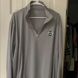Gray Quarter-Zip Long Sleeve Shirt